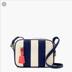 J. Crew Navy Striped Signet Bag